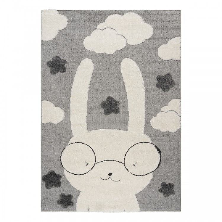 Χαλί Παιδικό Loop Art 9557 Grey White Χαλί Παιδικό Loop Art 9557 Grey White