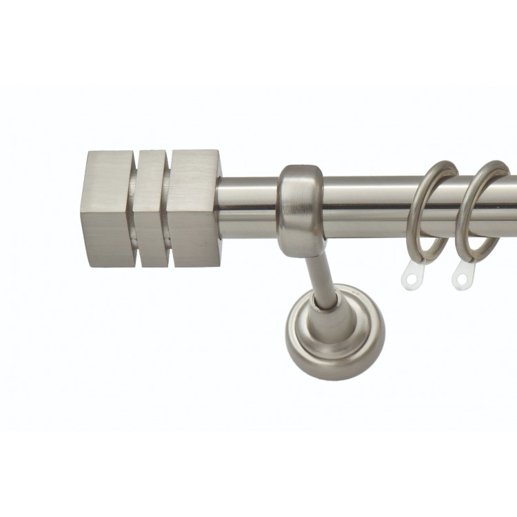 Decorpat Mεταλλικό Κουρτινόξυλο Φ25 150cm Reta Νίκελ Σατινέ