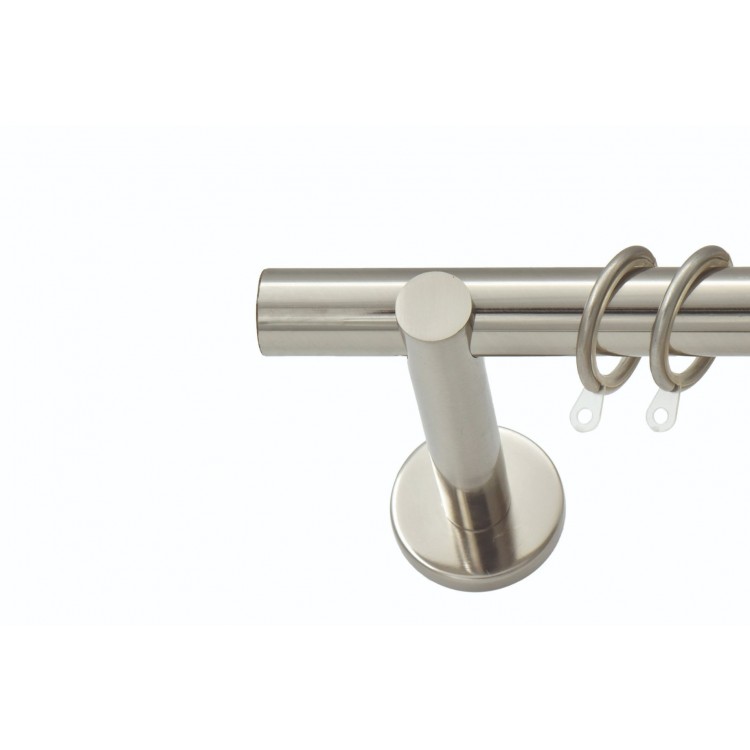 Decorpat Mεταλλικό Κουρτινόξυλο Φ25 150cm Χωρίς Άκρα Νίκελ Σατινέ