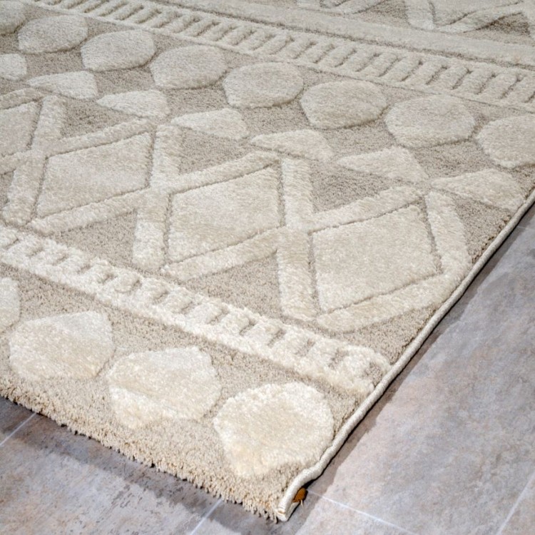 Χαλί Elio 62858-060 ΛΕΥΚΟ- ΚΡΕΜ - Tzikas Carpets