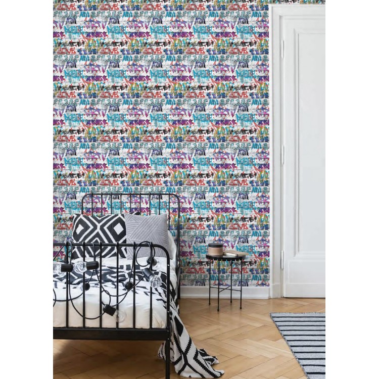 ΤΑΠΕΤΣΑΡΙΑ ΤΟΙΧΟΥ KIDS@HOME 101686 GRAFFITI WALL 1000x53cm ΤΑΠΕΤΣΑΡΙΑ ΤΟΙΧΟΥ KIDS@HOME 101686 GRAFFITI WALL 1000x53cm