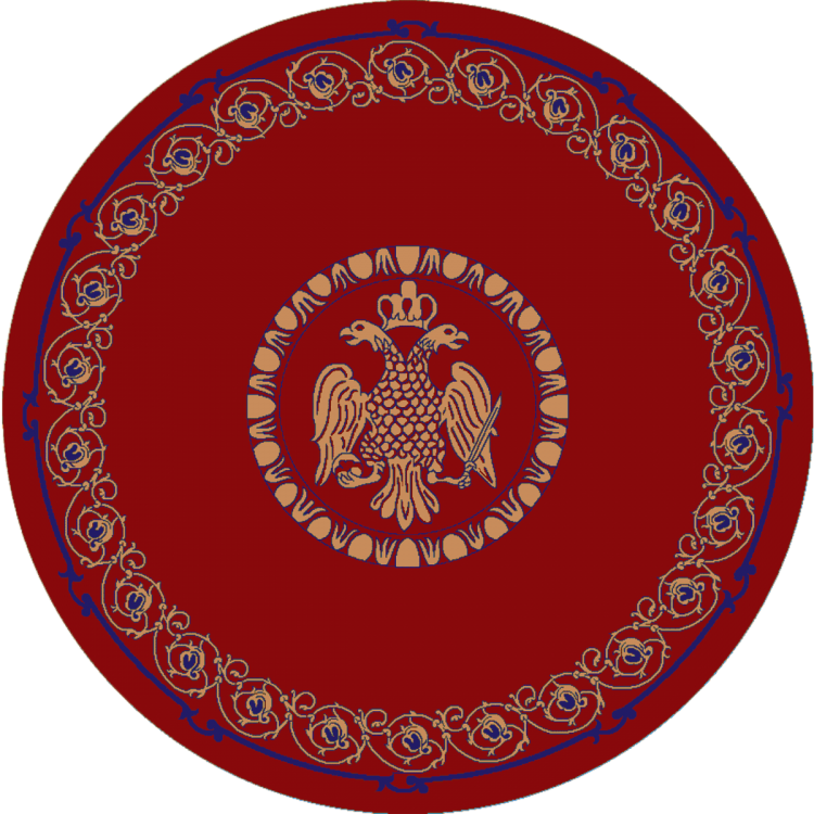 ΧΑΛΙ ΣΤΡΟΓΓΥΛΟ ΕΚΚΛΗΣΙΑΣΤΙΚΟ BYZANTIUM ΜΕ ΚΕΝΤΡΙΚΟ ΑΕΤΟ - ISEXAN