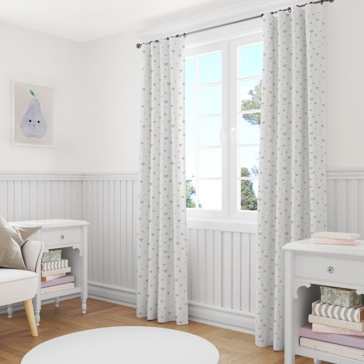 ΚΟΥΡΤΙΝΑ ΕΤΟΙΜΗ ΡΑΜΜΕΝΗ Petit Collection-Hearty Beige