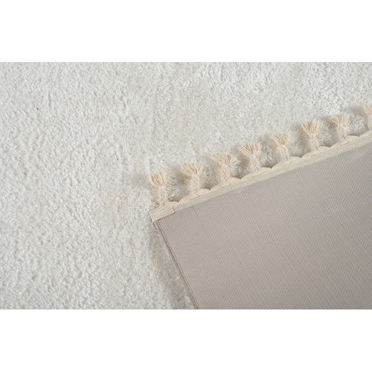 Χαλί Shaggy Silky White
