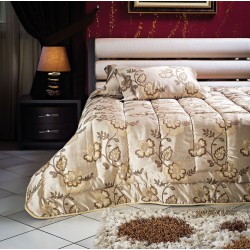 Beauty Home Σετ κουβερλί υπέρδιπλο Art 1447 220x240 Εμπριμέ,Χρυσαφί