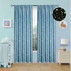 Beauty Home Κουρτίνα φωσφορίζουσα με τρέσα Art 6141 140x270 Σιέλ