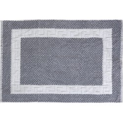 Beauty Home Ταπέτο μπάνιου Atlas Art 3017 νηματοβαφή μαίανδρος 50x75 Γκρι,Λευκό