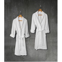 Beauty Home Μπουρνούζι με γιακά Belton Art 3014 100% Cotton Pennie 440gsm L/XL Λευκό