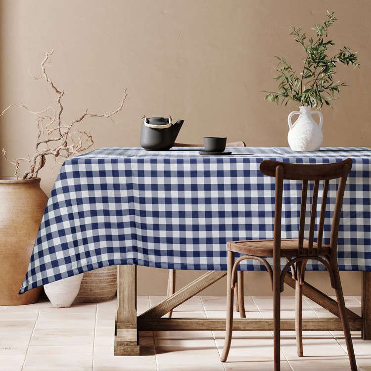 Beauty Home Επαγγελματικό τραπεζομάντηλο Checks Art Ε8031 100x100 Μπλε σκούρο
