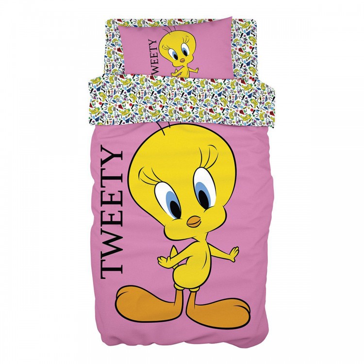 Beauty Home Σετ κουβερλί μονό Art 6190 Tweety 160x240 Ροζ