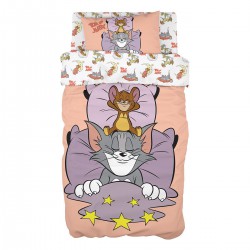 Beauty Home Σετ κουβερλί μονό Art 6194 Tom and Jerry 160x240 Εμπριμέ
