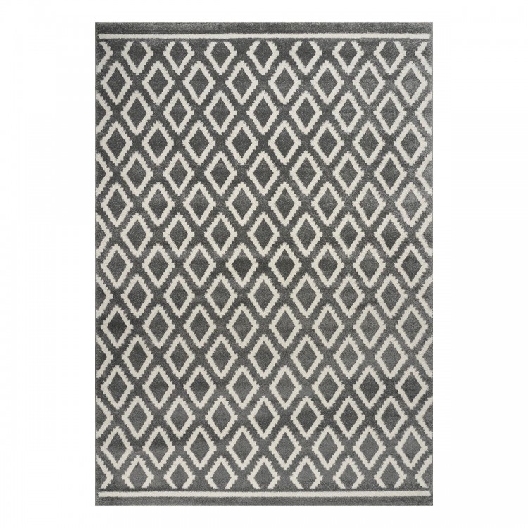 Beauty Home Πατάκι Vibe Art 9576 67x150 Grey White Γκρι Λευκό