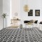Beauty Home Πατάκι Vibe Art 9577 67x150 Stone White Ανθρακί Λευκό