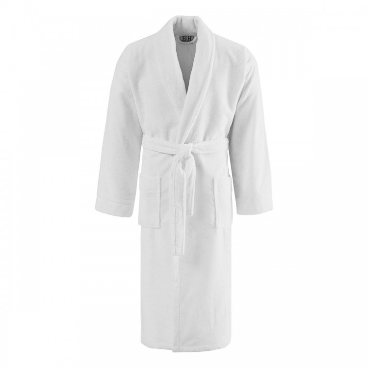 Beauty Home Μπουρνούζι Assist βελουτέ με γιακά Art Ε3054 55%Cot-45%Pol 300gsm Λευκό