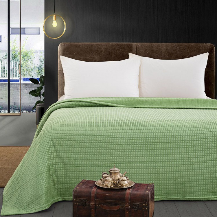 Beauty Home Κουβέρτα μονόχρωμη μονή Fleece Art 11552 160x220 Πράσινο