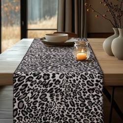 Beauty Home ΡΑΝΝΕΡ ΖΑΚΑΡ ΜΕ ΣΕΝΙΛ ΑΣΠΡΟ ΜΑΥΡΟ ΛΕΟΠΑΡ 32 cm x 2.5 m