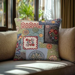 Beauty Home Μαξιλαροθήκη Folklore Jeans Patch 40 x 40 cm