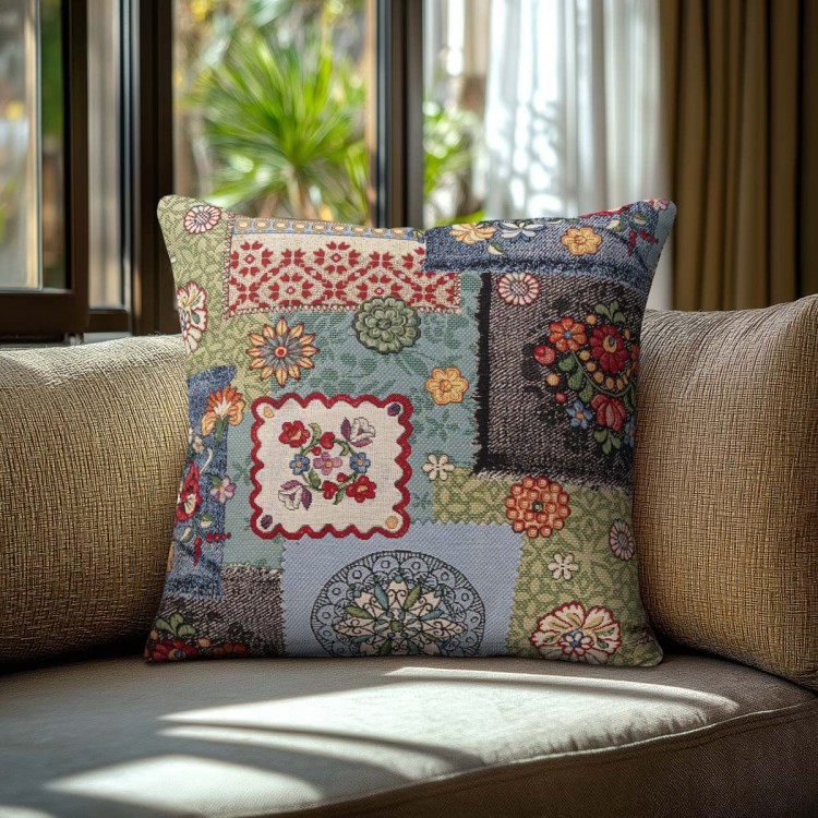 Beauty Home Μαξιλαροθήκη Folklore Jeans Patch 45 x 45 cm