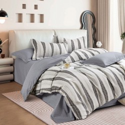 Beauty Home Σετ κουβερλί υπέρδιπλο Art 12288 Adamantia 220x240 Εκού,Ανθρακί
