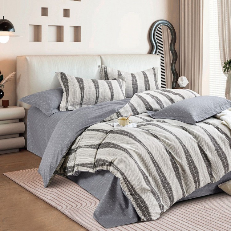 Beauty Home Σετ κουβερλί υπέρδιπλο Art 12288 Adamantia 220x240 Εκού,Ανθρακί