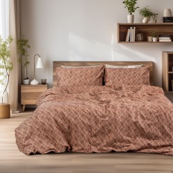 Beauty Home Σετ παπλωματοθήκη φανελένια μονή Frida Art 12336 160x240 Κεραμιδί