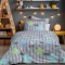 Beauty Home Σετ παπλωματοθήκη φανελένια μονή Hello Art 6321 160x240 Γκρι,Mπλε