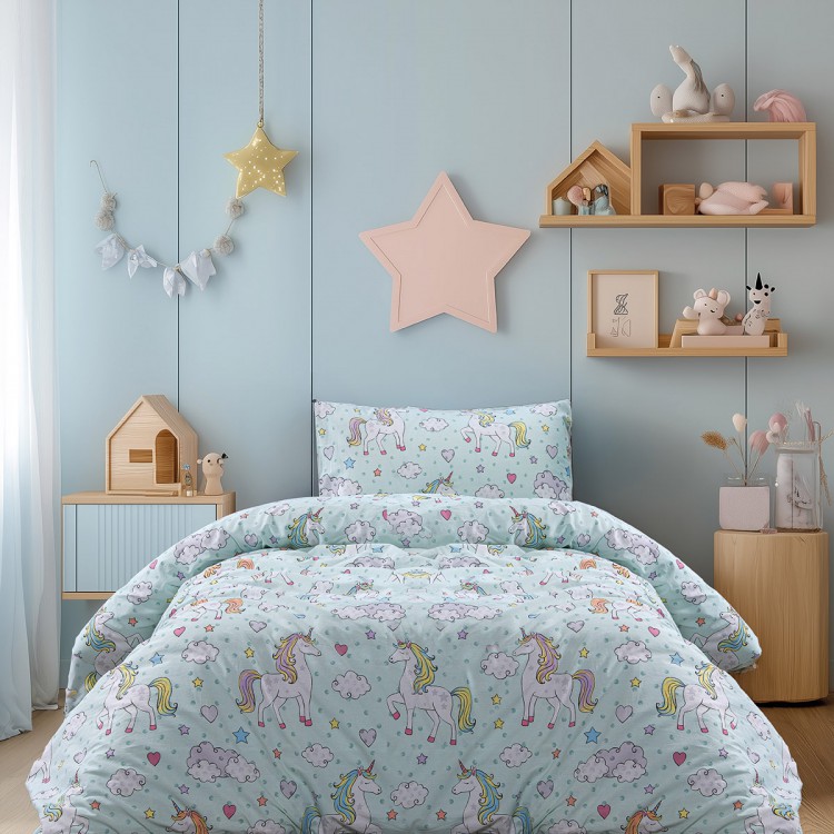 Beauty Home Σετ κουβερλί μονό Candy Art 6327 160x230 Μέντα