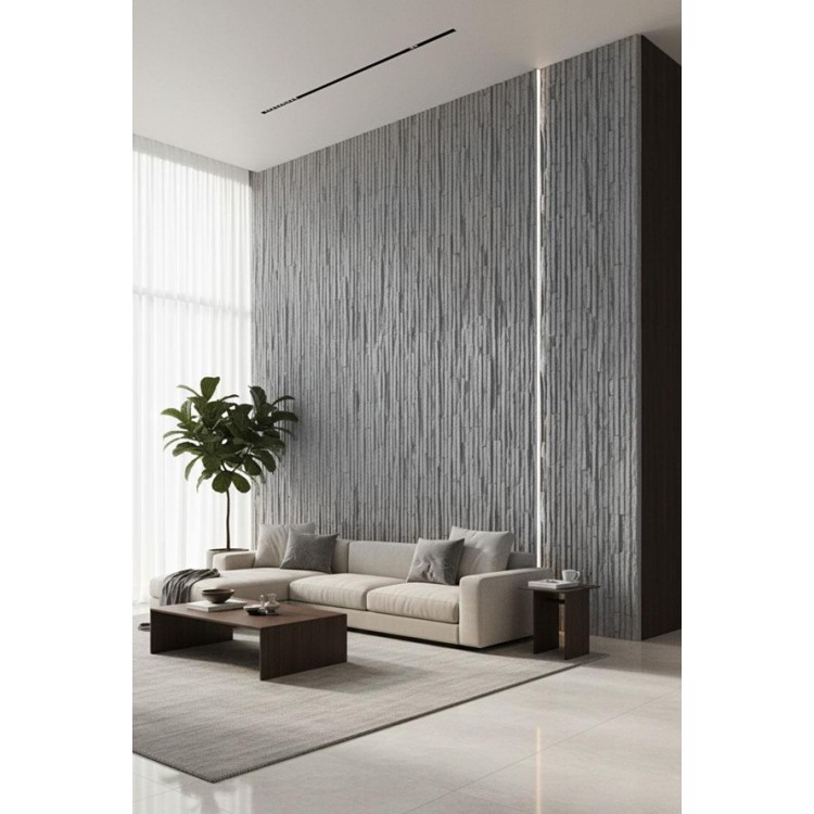 PANEL 111040 (ΚΙΒ 10ΤΜΧ) ΕΥΚΑΜΠΤΗΣ ΠΕΤΡΑΣ 600/1200mm MURETTO STONE LIGHT GREY NewPlan