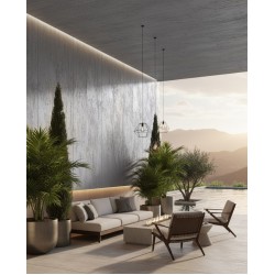 PANEL ΕΥΚΑΜΠΤΗΣ ΠΕΤΡΑΣ 104040 TRAVERTINE 600/1200mm LIGHT GREY NewPlan