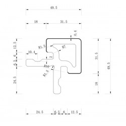 ΓΩΝΙΑ ΕΞΩΤΕΡΙΚΗ 2ης ΓΕΝΙΑΣ 49.5Χ49.5Χ2900 ΓΙΑ PANEL 5570 NewPlan