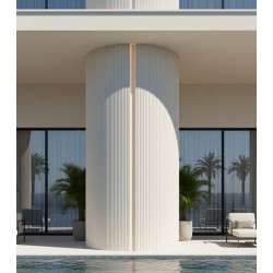 PANEL ΕΥΚΑΜΠΤΗΣ ΠΕΤΡΑΣ 113020 RIPPLE BOARD 600/1200mm BEIGE WHITE NewPlan