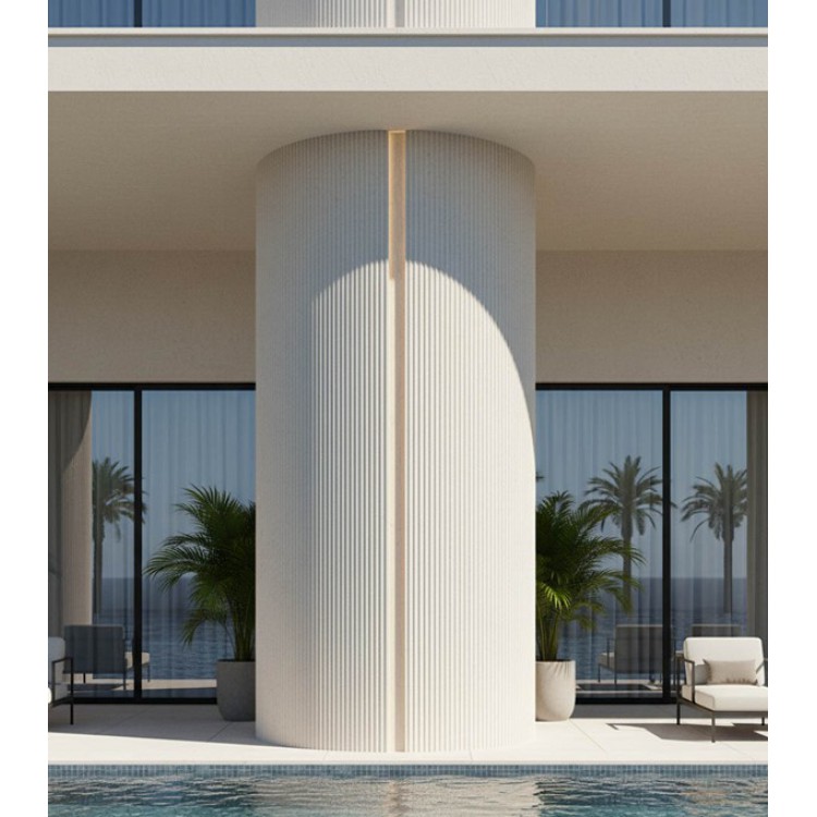 PANEL ΕΥΚΑΜΠΤΗΣ ΠΕΤΡΑΣ 113020 RIPPLE BOARD 600/1200mm BEIGE WHITE NewPlan