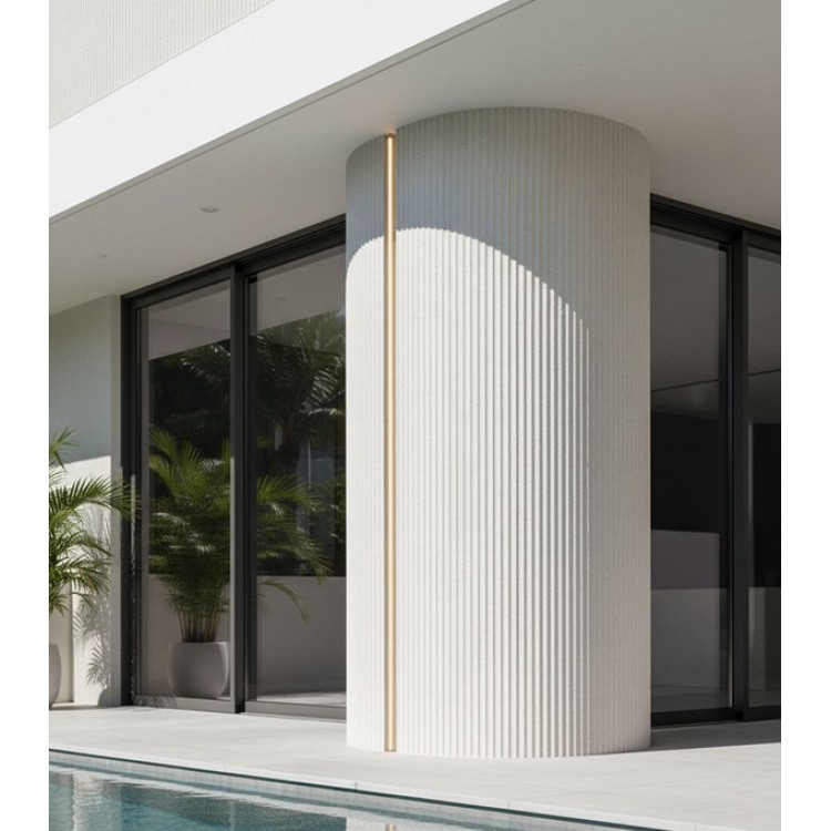 PANEL ΕΥΚΑΜΠΤΗΣ ΠΕΤΡΑΣ 113020 RIPPLE BOARD 600/1200mm BEIGE WHITE NewPlan