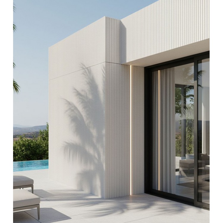 PANEL ΕΥΚΑΜΠΤΗΣ ΠΕΤΡΑΣ 113020 RIPPLE BOARD 600/1200mm BEIGE WHITE NewPlan
