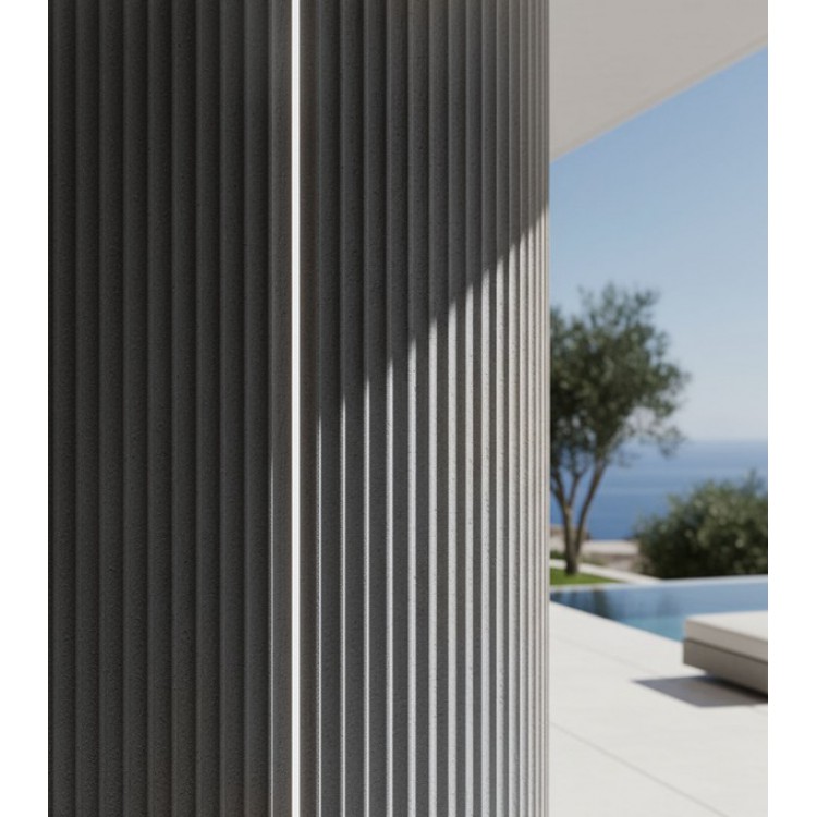 PANEL ΕΥΚΑΜΠΤΗΣ ΠΕΤΡΑΣ 113050 RIPPLE BOARD 600/1200mm MEDIUM GREY NewPlan