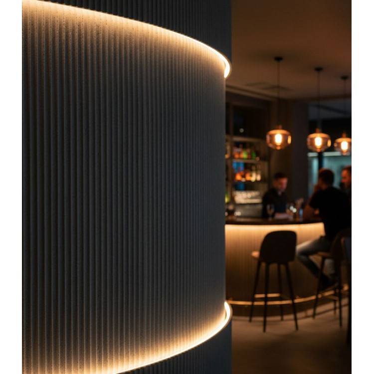 PANEL ΕΥΚΑΜΠΤΗΣ ΠΕΤΡΑΣ 113050 RIPPLE BOARD 600/1200mm MEDIUM GREY NewPlan