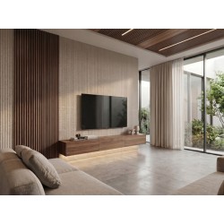 GIGA PANEL 1200/2800mm (ΣΕΤ 2ΤΜΧ)  ΕΥΚΑΜΠΤΗ ΠΕΤΡΑ 119020 LINE STONE BOARD  BEIGE WHITE NewPlan
