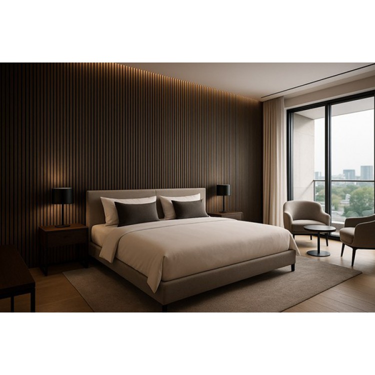 PS PANEL ΜΕ 3D ΠΗΧΑΚΙΑ 54 PIANO 12/122/2900mm WALNUT/DARK BROWN NewPlan