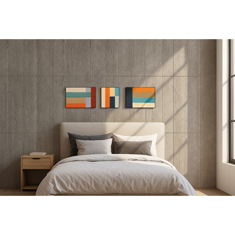 PANEL ΕΥΚΑΜΠΤΗΣ ΠΕΤΡΑΣ 117040  CONCRETE BOARD 600/1200mm LIGHT GREY NewPlan