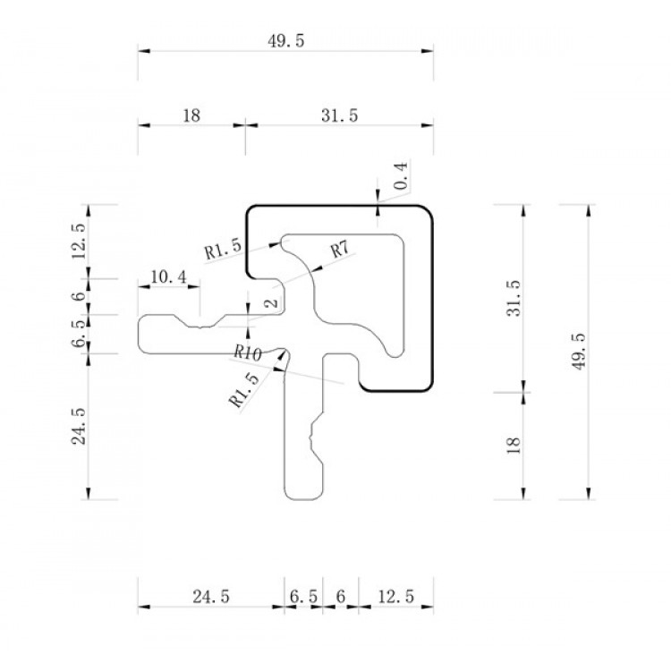 ΓΩΝΙΑ ΕΞΩΤΕΡΙΚΗ 2ης ΓΕΝΙΑΣ 49.5Χ49.5Χ2900 ΓΙΑ PANEL 5580 NewPlan