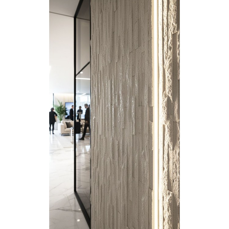 PANEL ΕΥΚΑΜΠΤΗΣ ΠΕΤΡΑΣ 111020 MURETTO STONE 600/1200mm BEIGE WHITE NewPlan