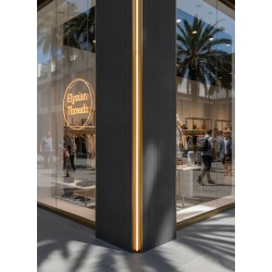 PANEL ΕΥΚΑΜΠΤΗΣ ΠΕΤΡΑΣ 119070  LINE STONE BOARD 600/1200mm DARK GREY NewPlan