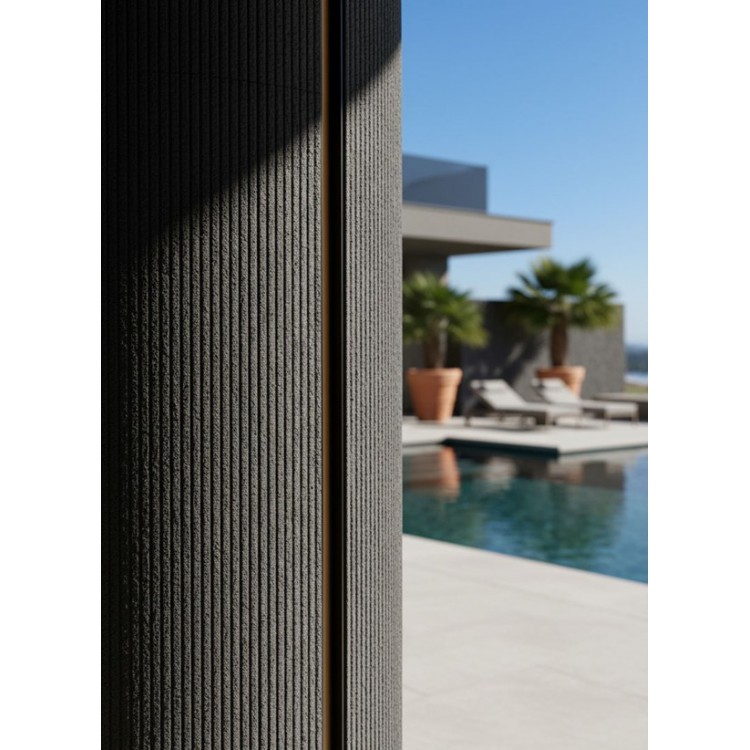 PANEL ΕΥΚΑΜΠΤΗΣ ΠΕΤΡΑΣ 119070  LINE STONE BOARD 600/1200mm DARK GREY NewPlan