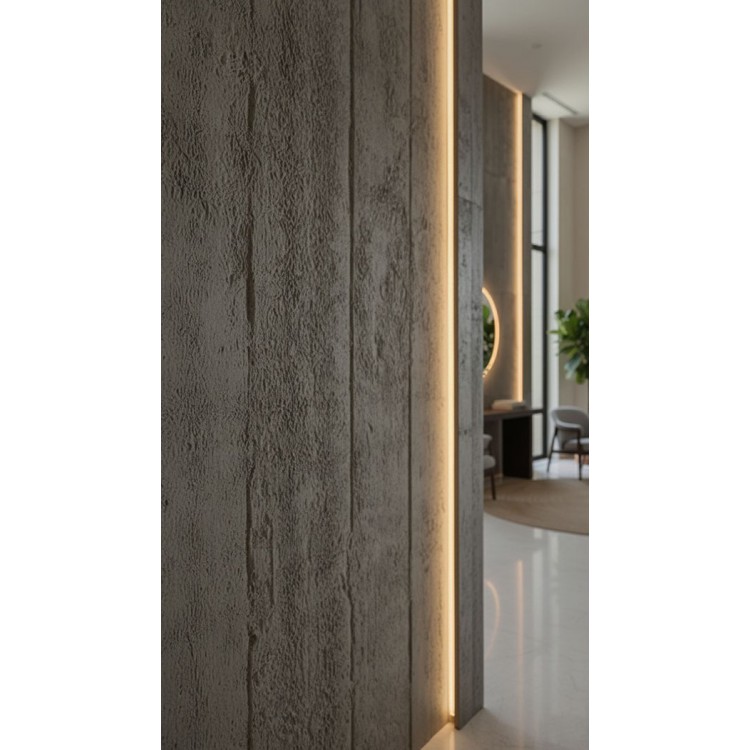 PANEL ΕΥΚΑΜΠΤΗΣ ΠΕΤΡΑΣ 117050  CONCRETE BOARD 600/1200mm MEDIUM GREY NewPlan