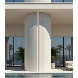 PANEL 113020 (ΚΙΒ   8ΤΜΧ) ΕΥΚΑΜΠΤΗΣ ΠΕΤΡΑΣ 600/1200mm RIPPLE BOARD BEIGE WHITE NewPlan