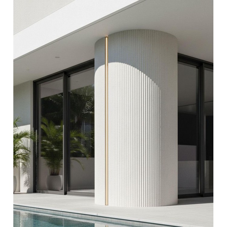 PANEL 113020 (ΚΙΒ   8ΤΜΧ) ΕΥΚΑΜΠΤΗΣ ΠΕΤΡΑΣ 600/1200mm RIPPLE BOARD BEIGE WHITE NewPlan