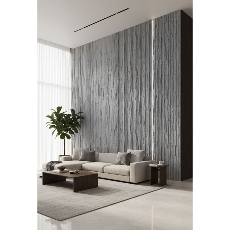 PANEL ΕΥΚΑΜΠΤΗΣ ΠΕΤΡΑΣ 111040 MURETTO STONE 600/1200mm LIGHT GREY NewPlan