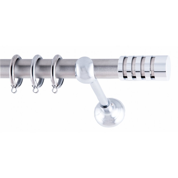 ΚΟΥΡΤΙΝΟΒΕΡΓΑ ΜΟΝΗ Φ25 160cm FRANS RIGOTO NICKEL - CHROME ΚΟΥΡΤΙΝΟΒΕΡΓΑ ΜΟΝΗ Φ25 160cm FRANS RIGOTO NICKEL - CHROME