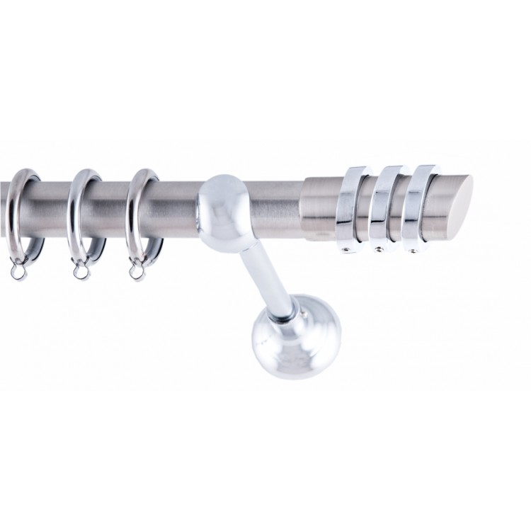 ΚΟΥΡΤΙΝΟΒΕΡΓΑ ΜΟΝΗ Φ25 160cm FRANS THREE RINGS NICKEL - CHROME ΚΟΥΡΤΙΝΟΒΕΡΓΑ ΜΟΝΗ Φ25 160cm FRANS THREE RINGS NICKEL - CHROME