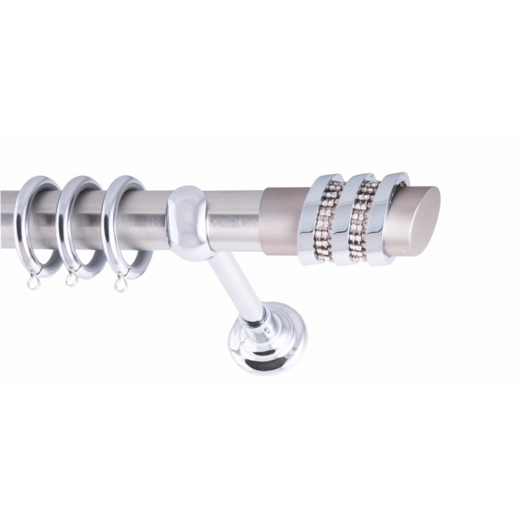 ΚΟΥΡΤΙΝΟΒΕΡΓΑ Φ35 160cm ΜΟΝΗ FRANS THREE RINGS STRASS NICKEL ΚΟΥΡΤΙΝΟΒΕΡΓΑ Φ35 160cm ΜΟΝΗ FRANS THREE RINGS STRASS NICKEL